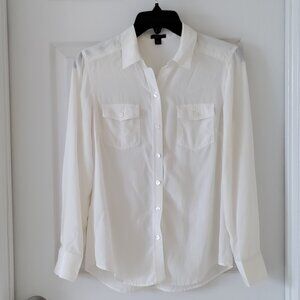 Ann Taylor 100% silk white shirt